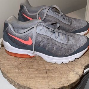 Nike Air gray and coral sneakers